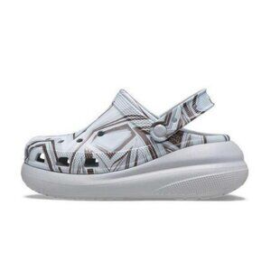Crocs  Classic Crush Disco Clog    Size 8 Men/10 Women 208121-0ZT  Grey/Silver